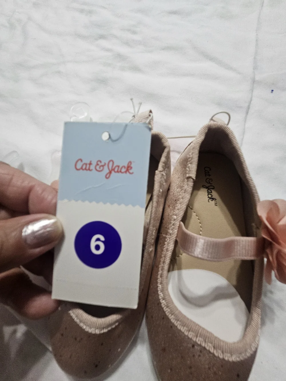 Cat & Jack Girls' Pink Flower Ballet Flats